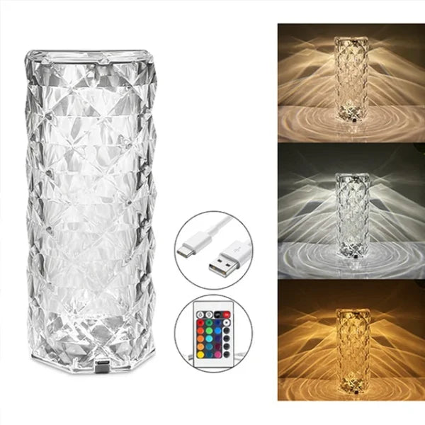 Diamond Rose Crystal Touch Lamp